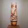 Vintage glazed stoneware lamp with hand-painted lampshade