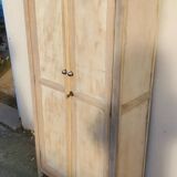 Very beautiful vintage 1940 parisian wardrobe, 2 doors stripped and sanded