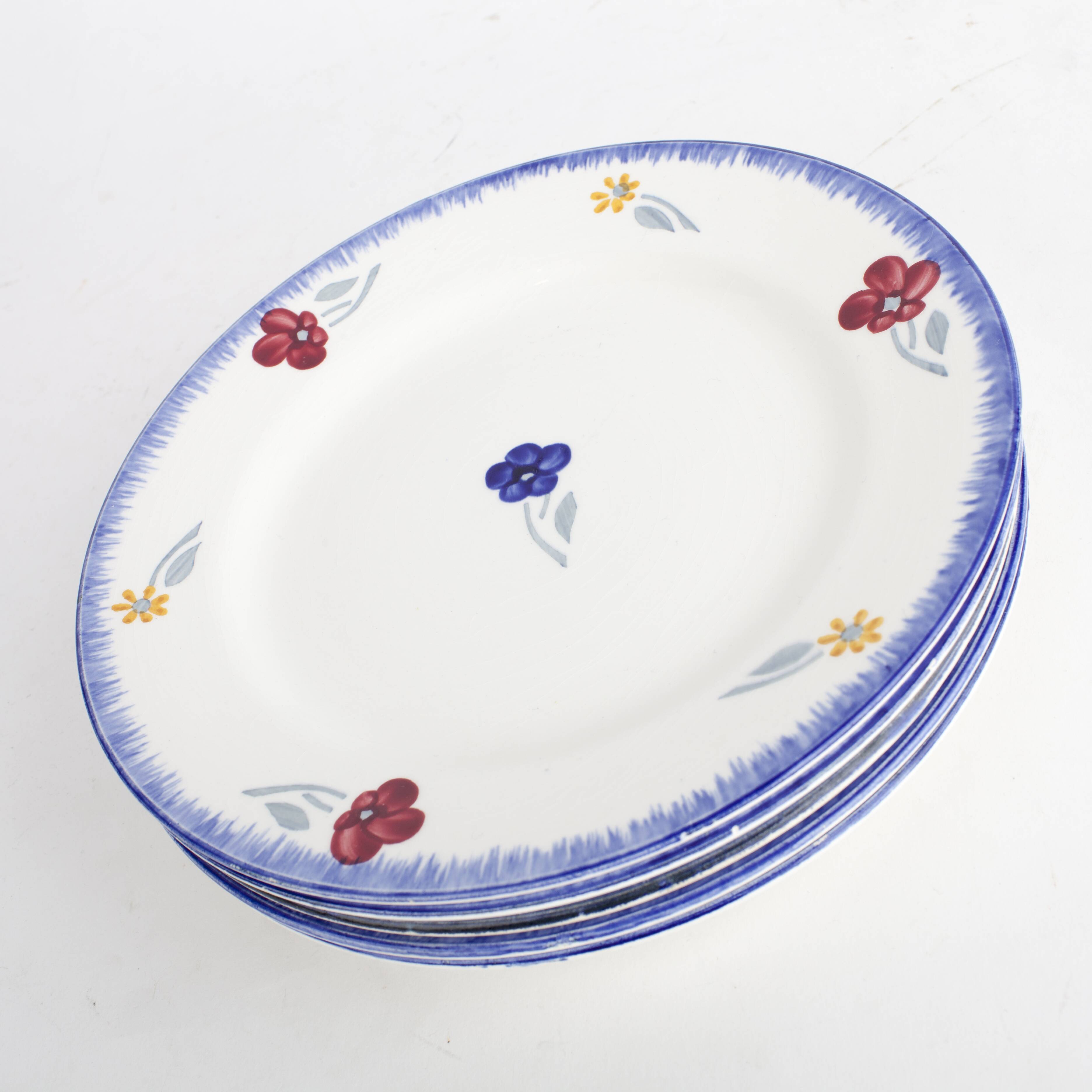 Lot of 5 dessert plates Mary - Lou Digoin Sarreguemines 1922-1965