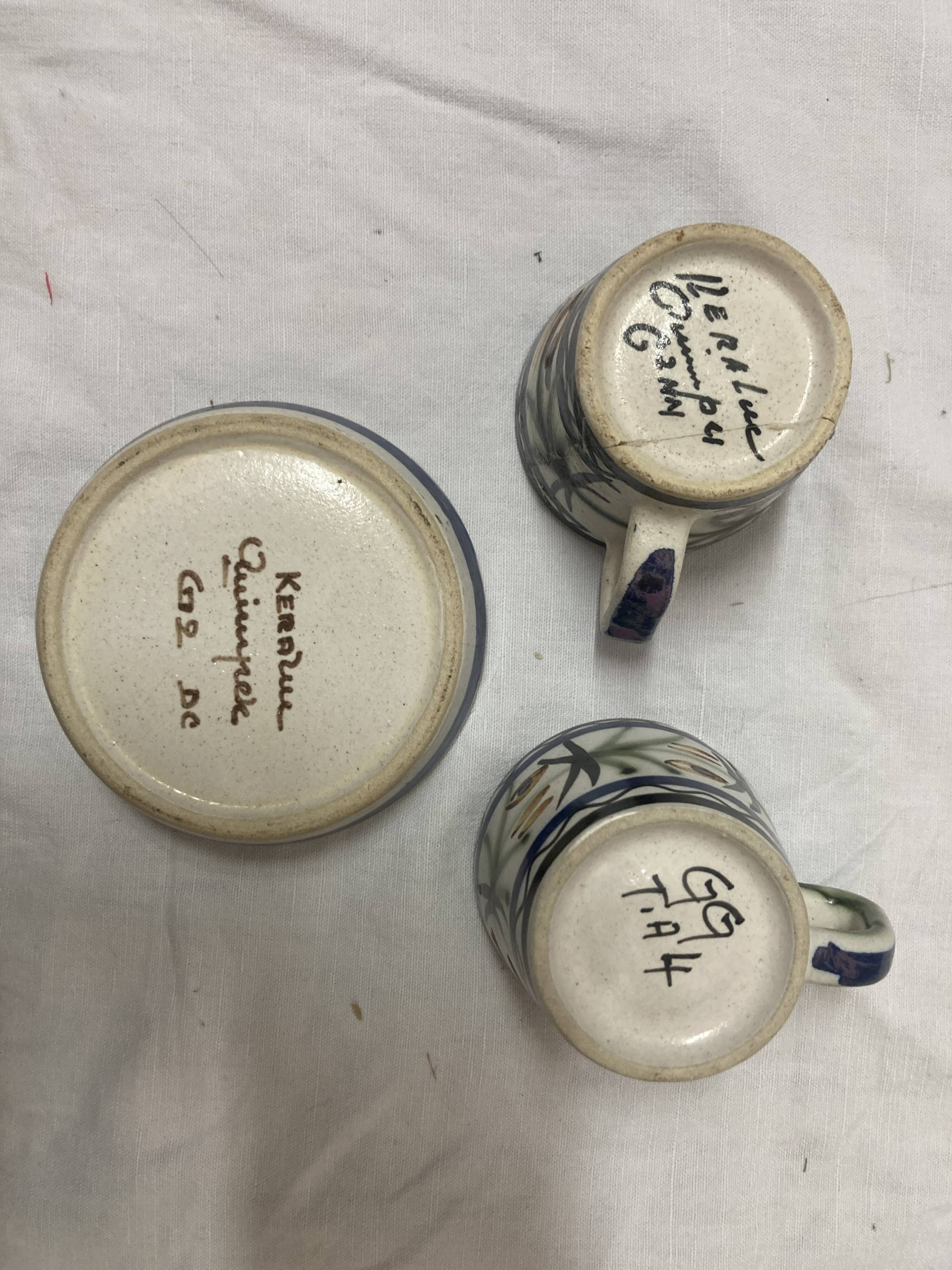 Ceramic cups keraluc quimper 1970
