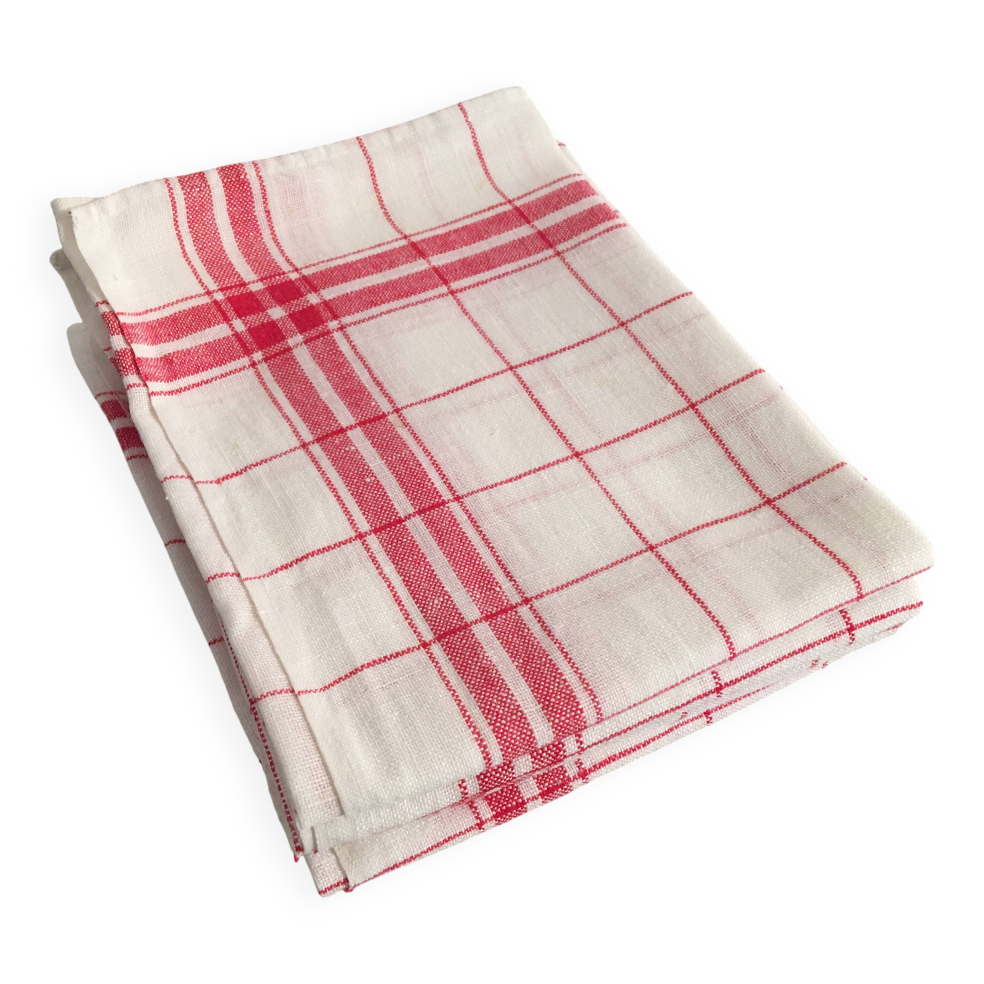 4 red mixed-race tea towels