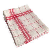 4 red mixed-race tea towels