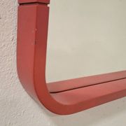 80s Pop Art Red Rounded Frame Mirror
