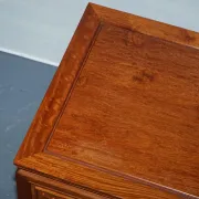 Vintage Oriental Teak Bedside Table with Drawer and Shelf, China