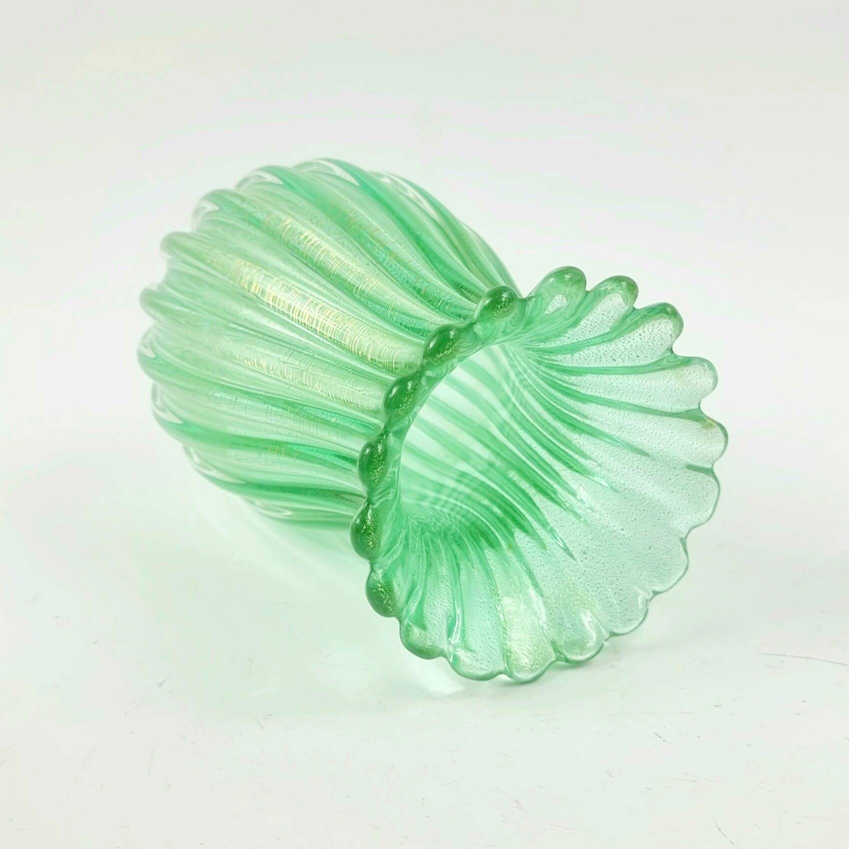 Mid-Century Murano Glass Vase with Gold Inclusions - A.Seguso, Italy, 1950s