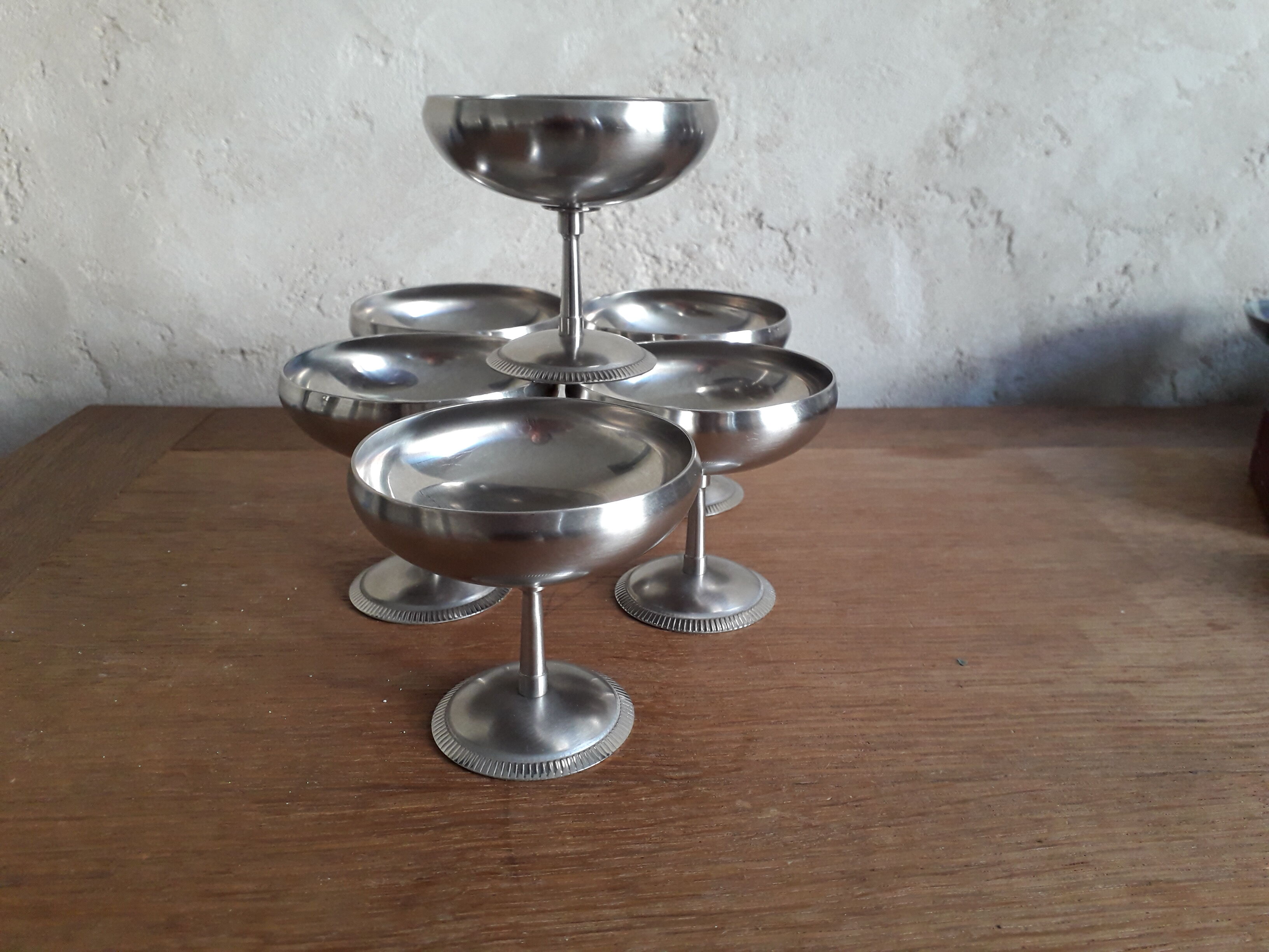Set of 6 stainless steel ice cups letang remy 70s