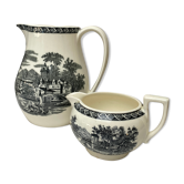 Pitcher and creamer in Wedgwood porcelain model "Lugano"
