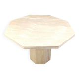 Octogonal italian travertine dining table 1970s