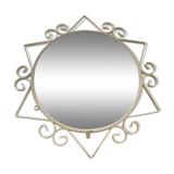 Miroir style Matégot 1950/60 en fer forgé peint