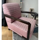 Fuchsia and cream designer club armchair