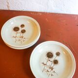4 x sarreguemines france thistle deep plates mid century gres ceramic pottery salad bowls