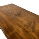 Vintage brutalist side table minimalistic design in dark wood