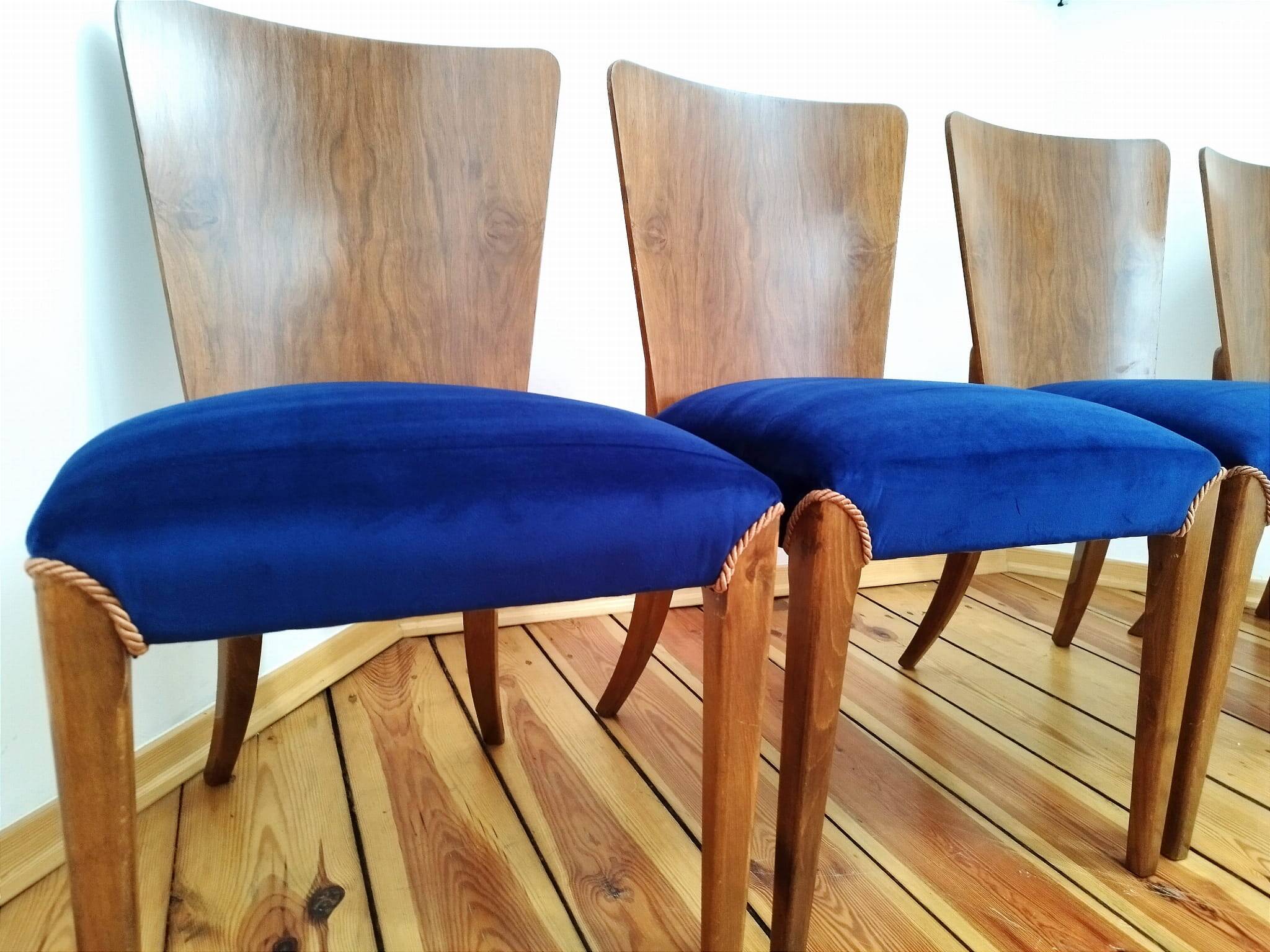 H-214 Chairs attributed by Jindřich Halabala for Up Zavody, 1950s, Set of 4