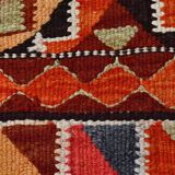 3x10 Burgundy & Orange Vintage Kilim Runner Rug, 104x317Cm
