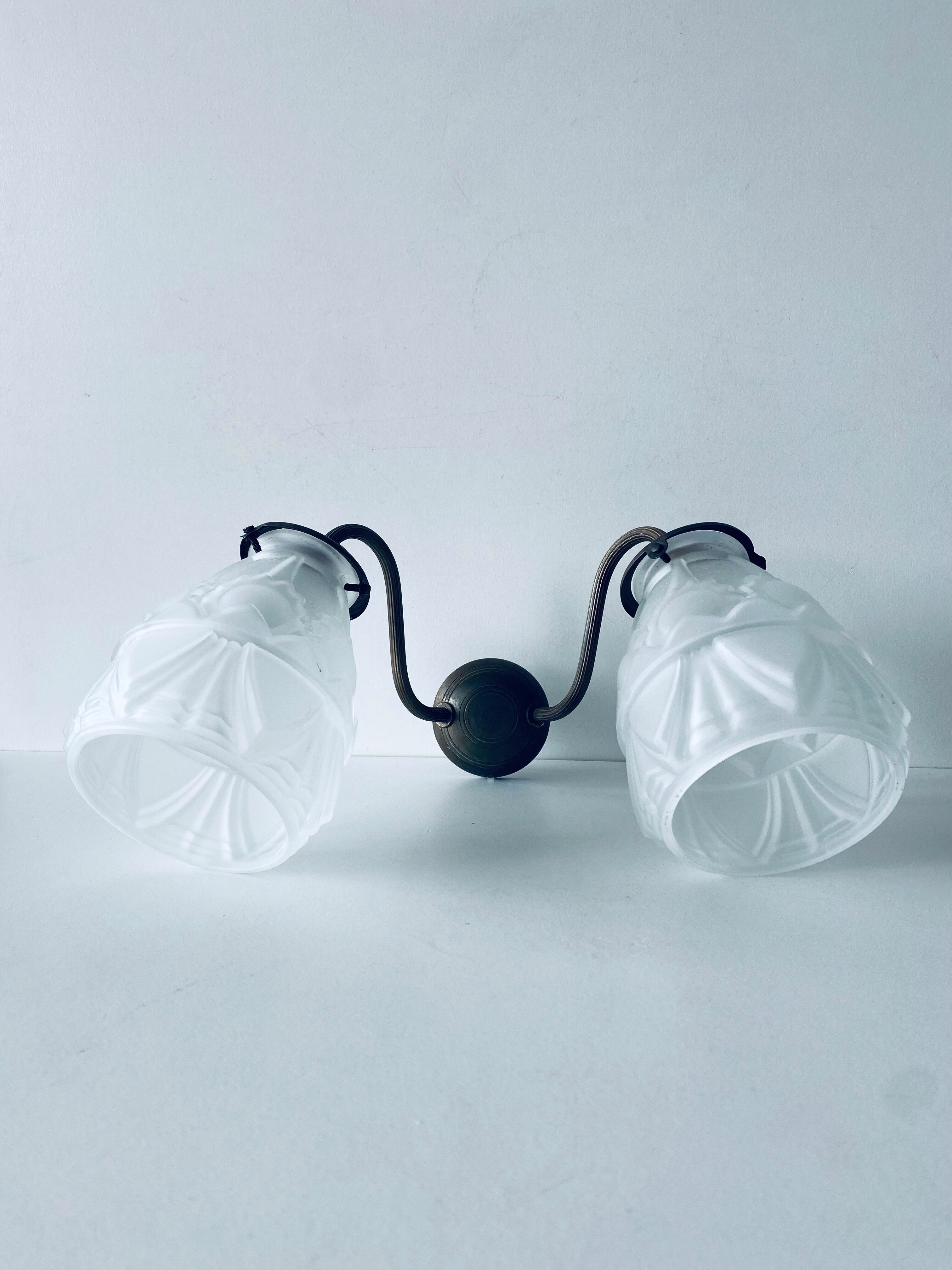 Art Deco wall lamp double fires
