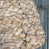 70s woven pouf footstool