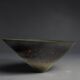 Antonio Lampecco shuttle vase, glazed grey-green ceramic, signed.
