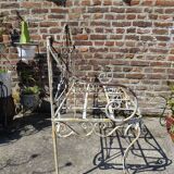 Antique wrought iron bench