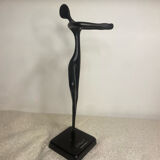 Statue de ballerine abstraite en bronze Bodrul Khalique