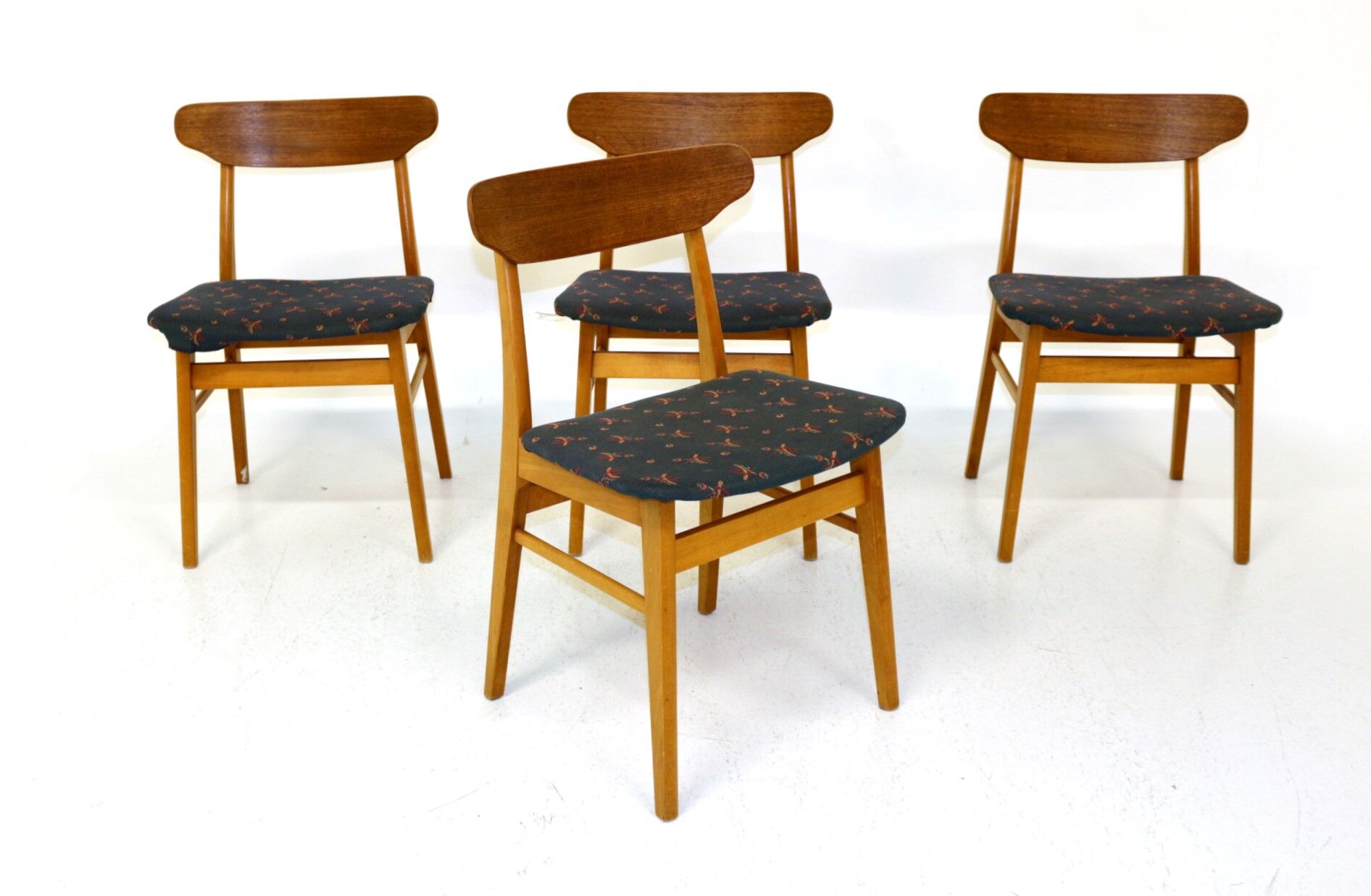Set of 4 teak chairs, Denmark, 1960