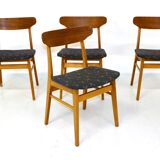 Set of 4 teak chairs, Denmark, 1960