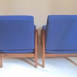 Pair of solid teak armchairs 50s