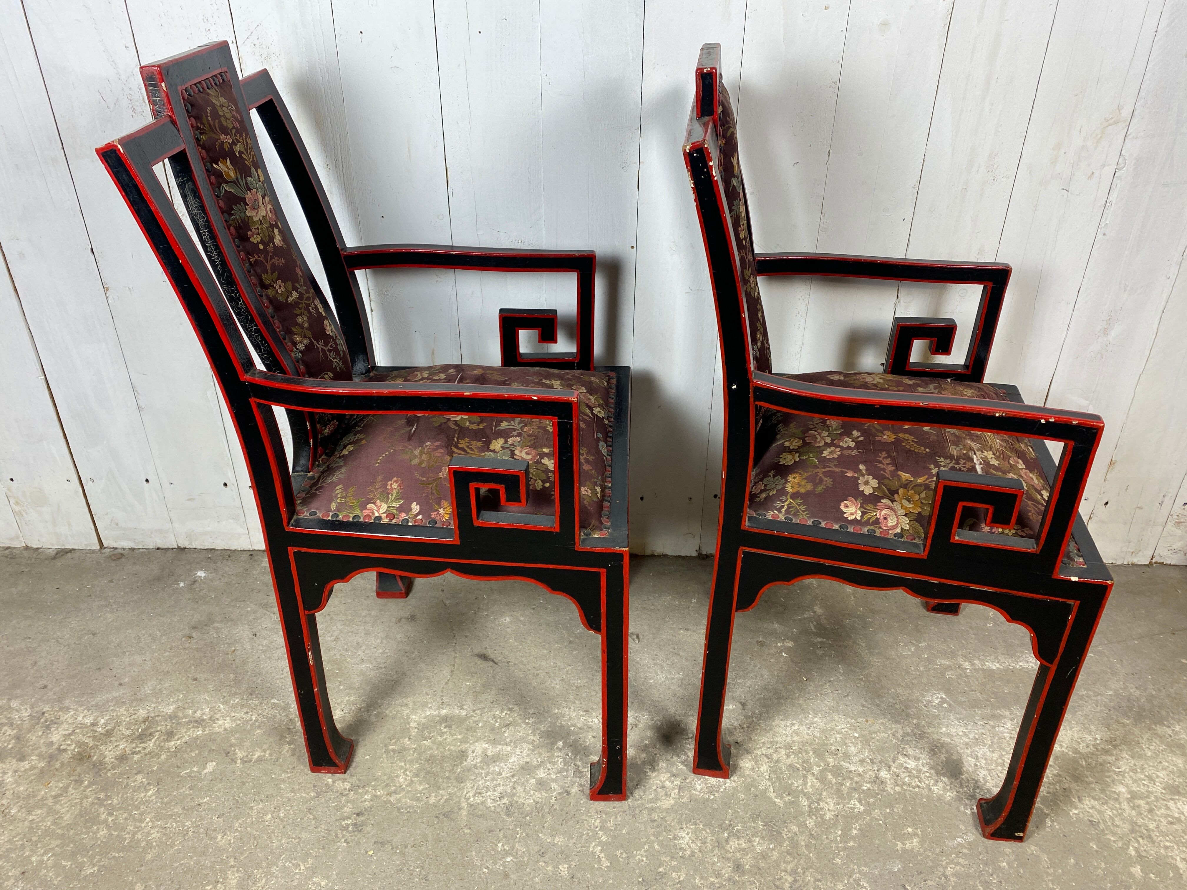 Fauteuils chinois broderie de soie