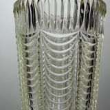 Large moulded glass vase, draped decoration, vintage 1960s.