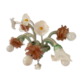 Applique "Fleurs" en verre de Murano années 60