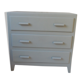Vintage chest of drawers green gray waxed finish