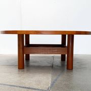 Large Danish brutalist coffee table in solid teak, 1960s.