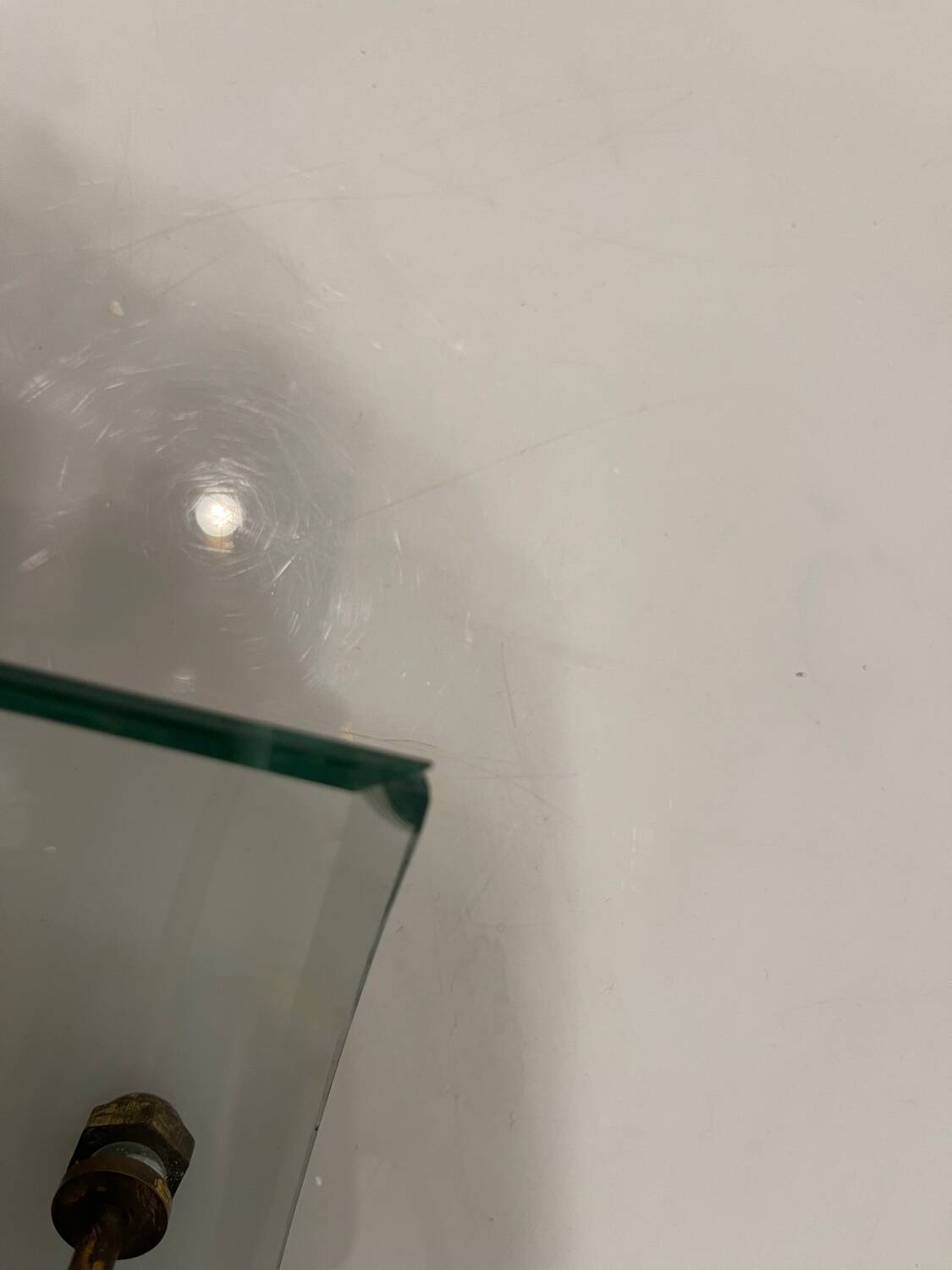 Brass Glass Sconces in a Fontana Arte  style