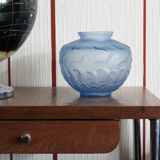 Molded glass vase marine décor 50s