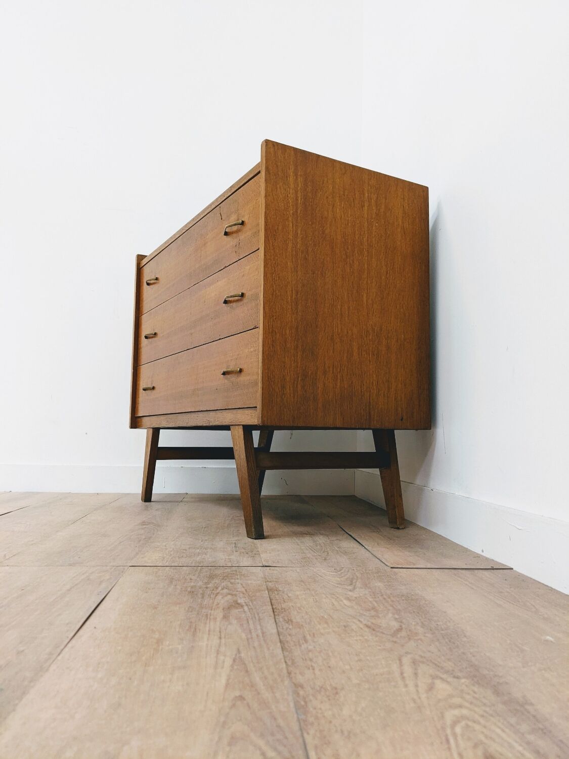 Vintage Scandinavian wooden chest of drawers