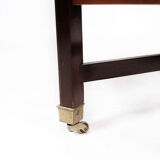 Porte-revue en acajou décoré de laiton de design danois, années 1960