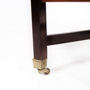 Newspaper holder of mahogany decorated with brass of Danish design, 1960s