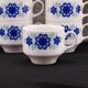 6 porcelain coffee cups Mitterteich with blue floral pattern