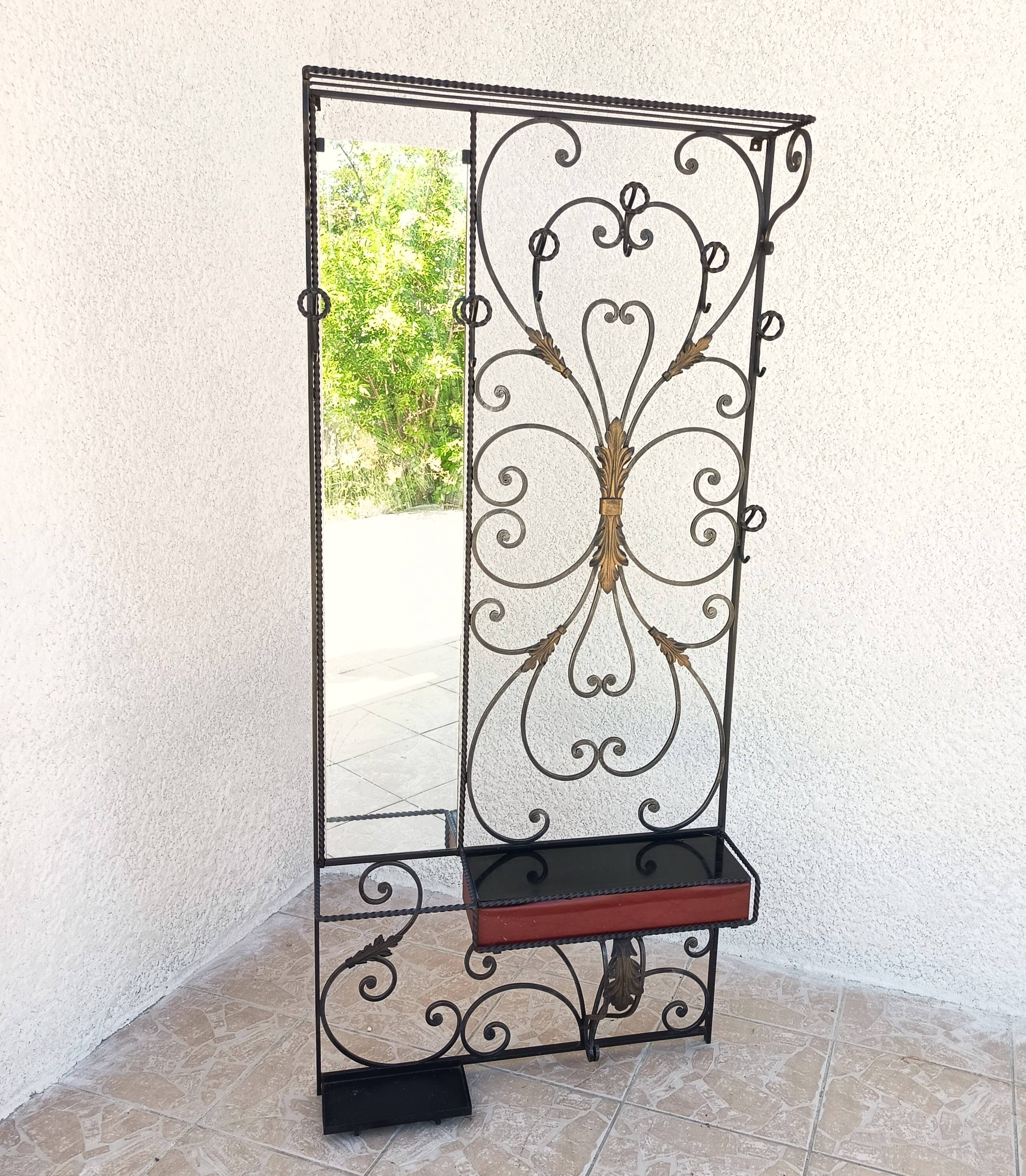 1960s wrought iron coat rack wardrobe