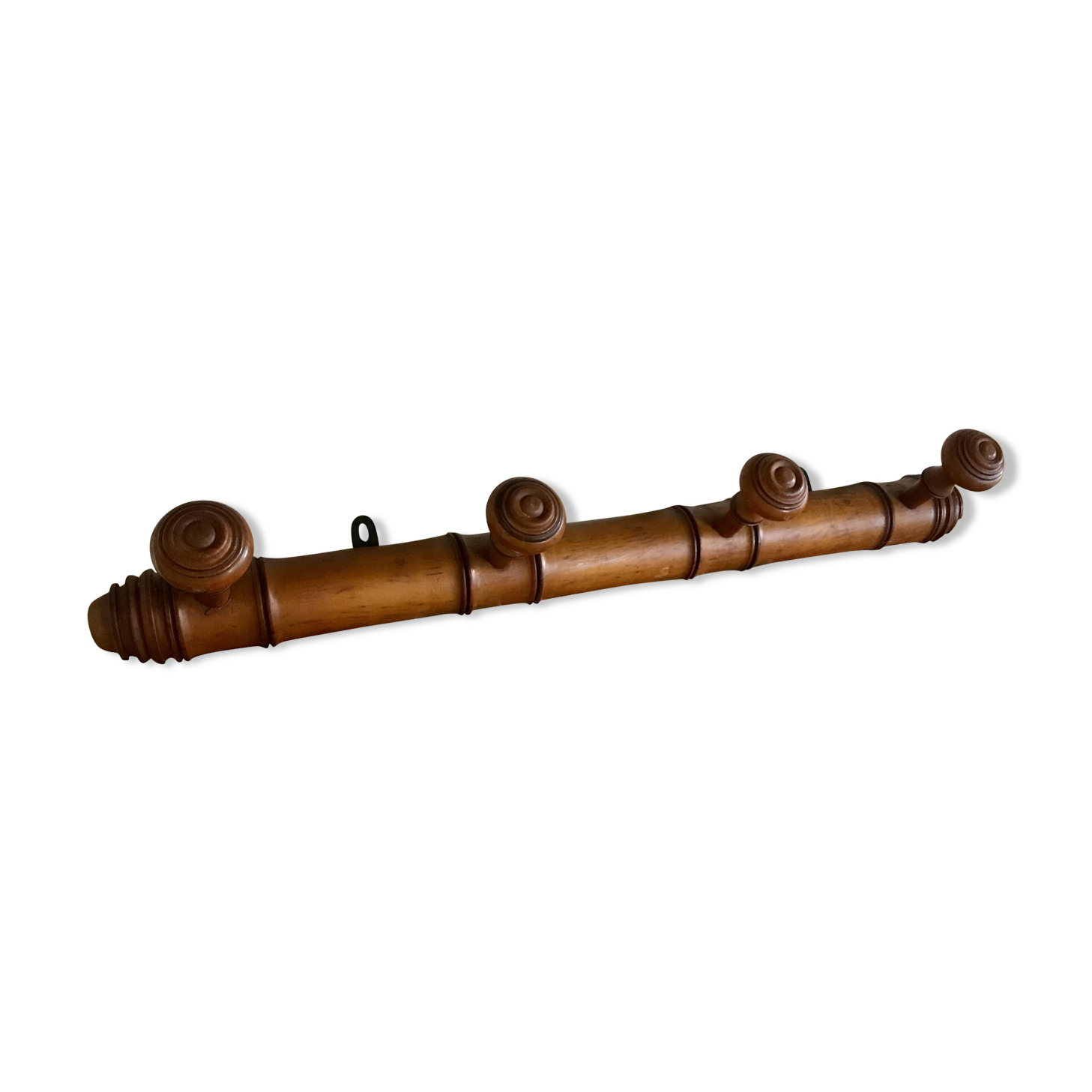 Vintage wooden patère turned