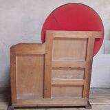 Art Deco dresser, solid walnut, veneer, 3 drawers, mirror.