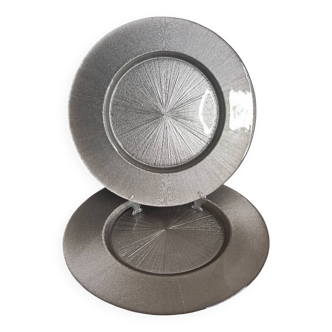 Assiettes plates argenté