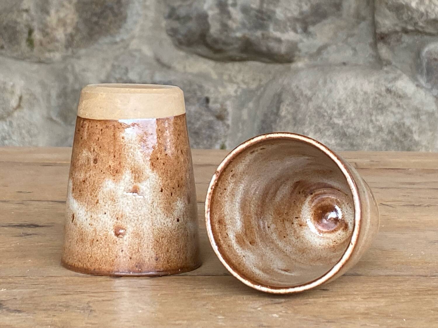 2 stoneware mugs by Roger Jacques
