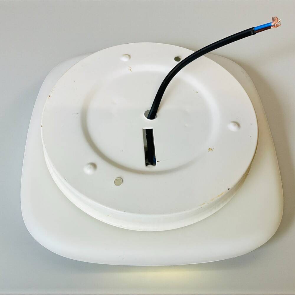 Square white glass wall or ceiling lamp