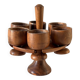 Coquetiers en bois sur support
