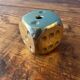 Pen holder, die-shaped brass paperweight