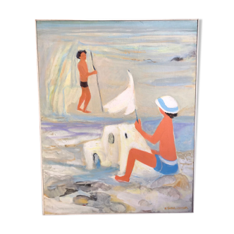 Oil on canvas " the beach "