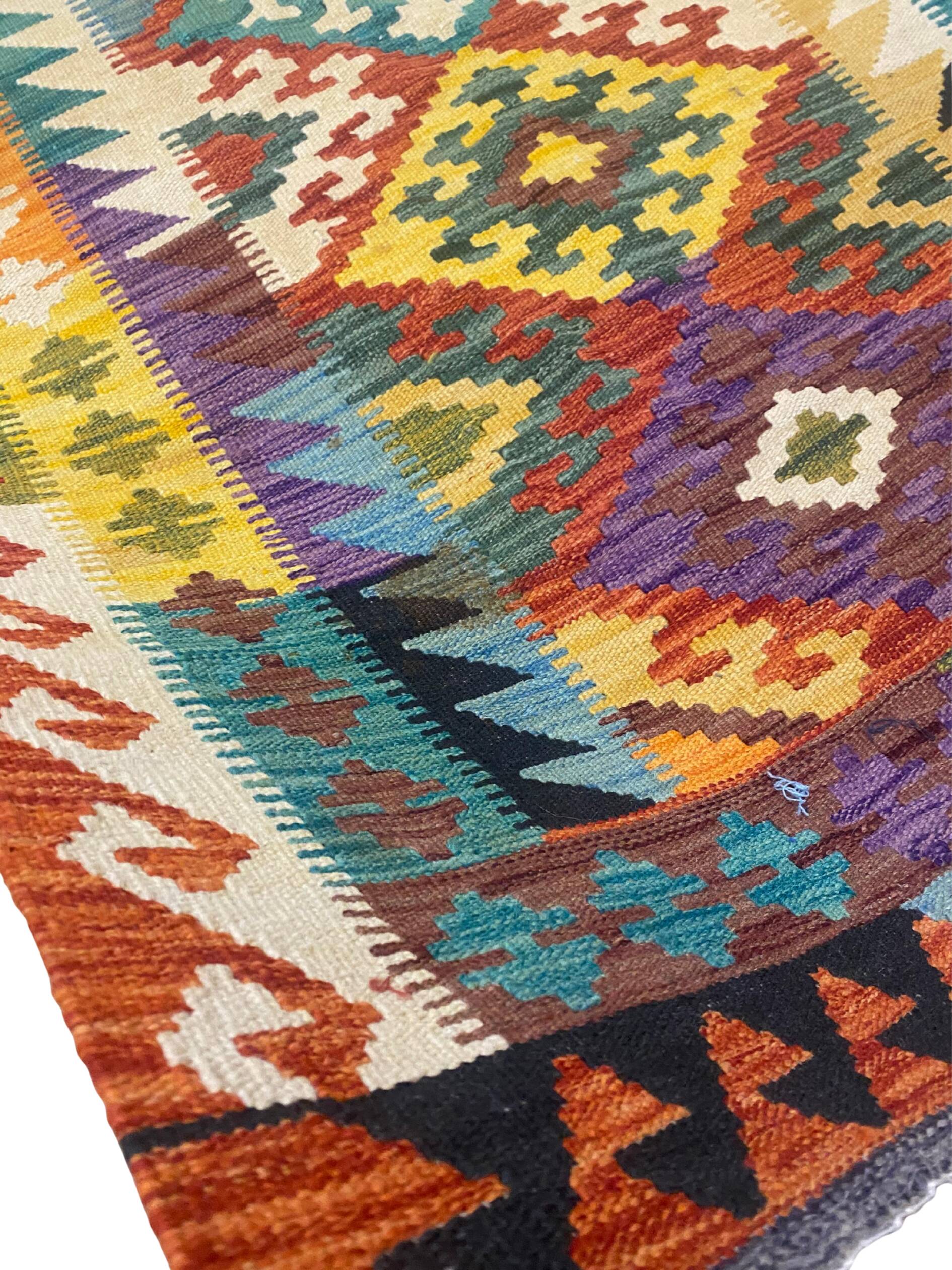 Tapis kilim afghan fait main 149 x 100 cm