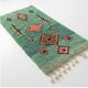 Bohémian green Berber hallway rug 75 x 280 cm