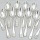 Set of 12 silver-plated metal table spoons Christofle Amérique, Art Deco, 20.5 cm.