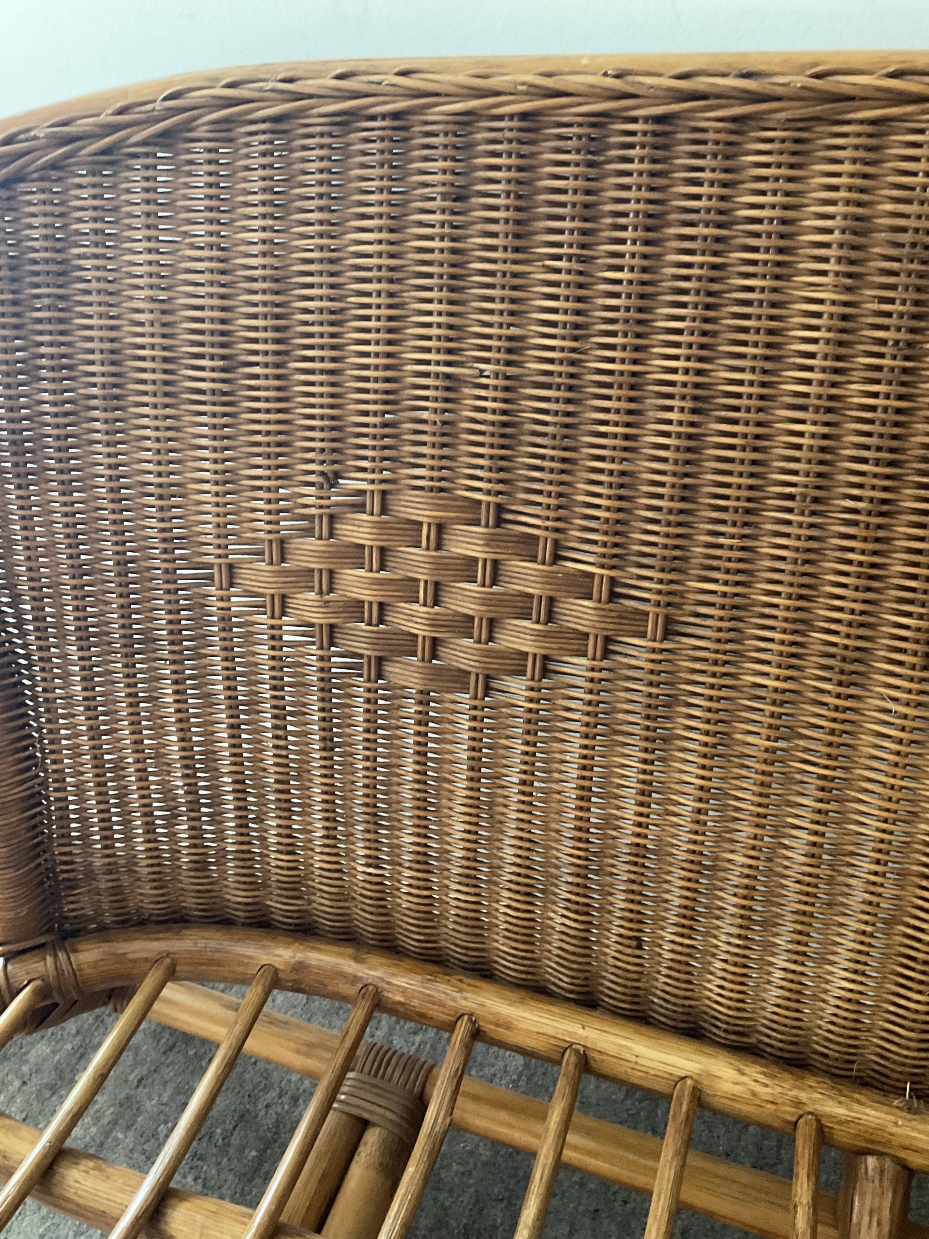 Vintage rattan sofa 60s-70s